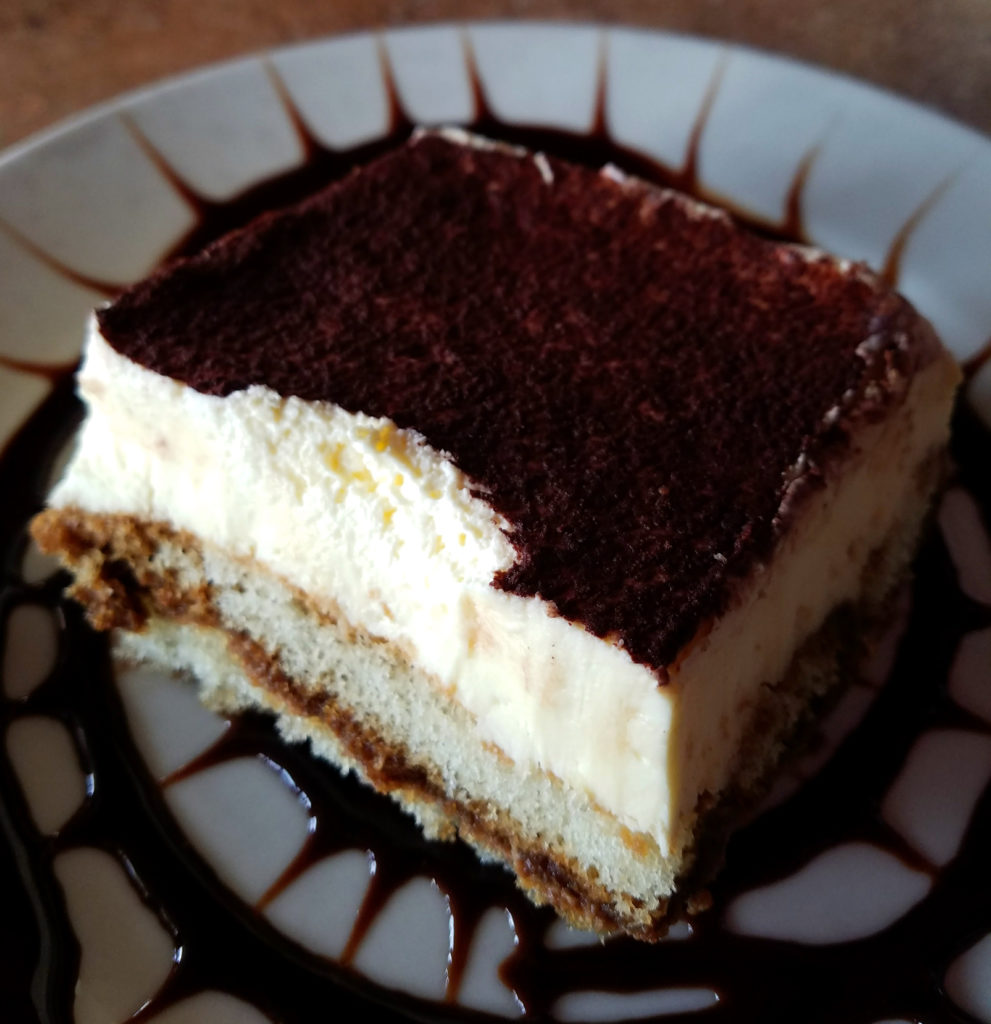 Tiramisu perfectly plated at the latest Hawthorne's location in the exciting MoRA neighborhood.
